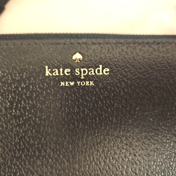 Kate Spade Grand Street Leyton Dark Blue Leather Wristlet Wallet L Zip - Picture 3 of 12